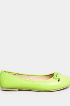 M&Co Yours Yours Green Ballerina Pumps In Wide E Fit & Extra Wide Eee Fit><noscript><img width=