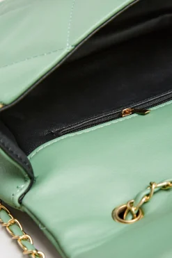 M&Co Yours Yours Green Studded Quilted Chain Bag><noscript><img width=
