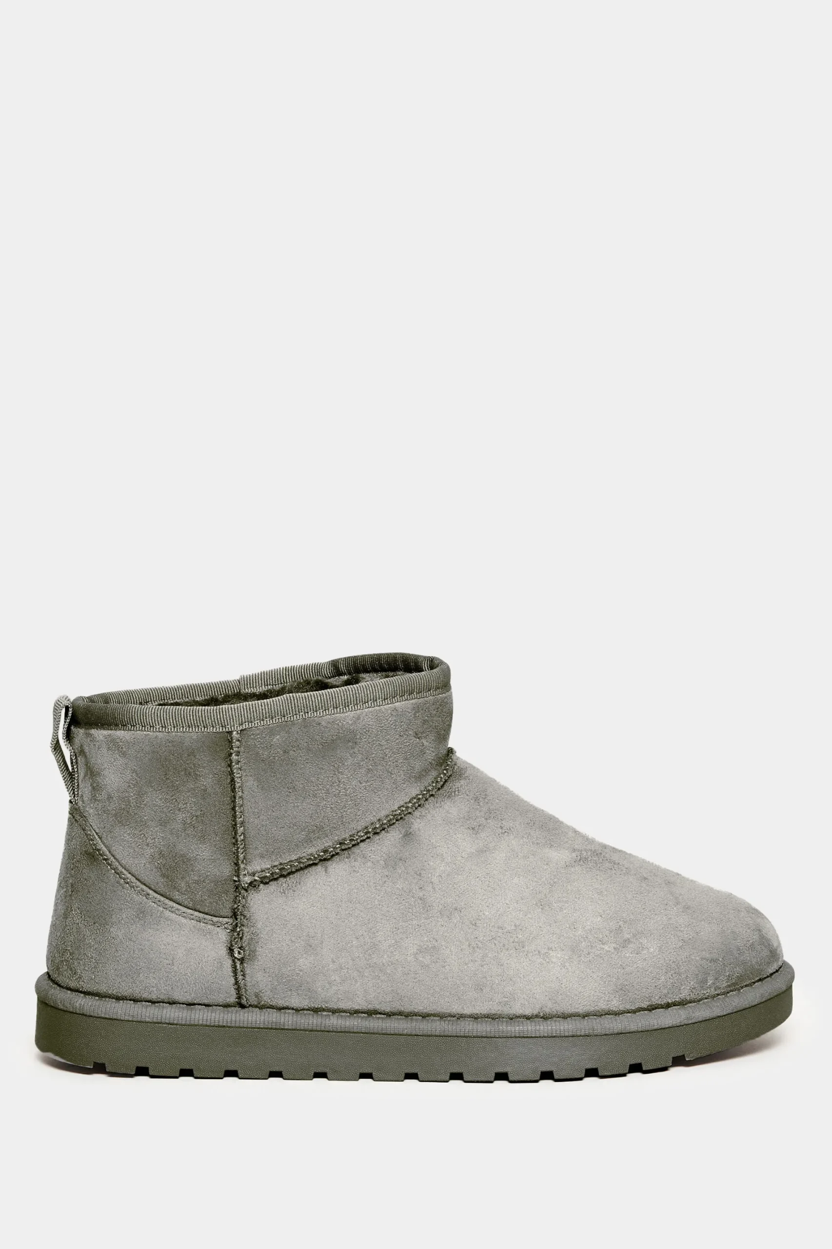 M&Co Yours Yours Grey Faux Suede Faux Fur Lined Ankle Boots In Wide E Fit & Extra Wide Eee Fit>Women Boots