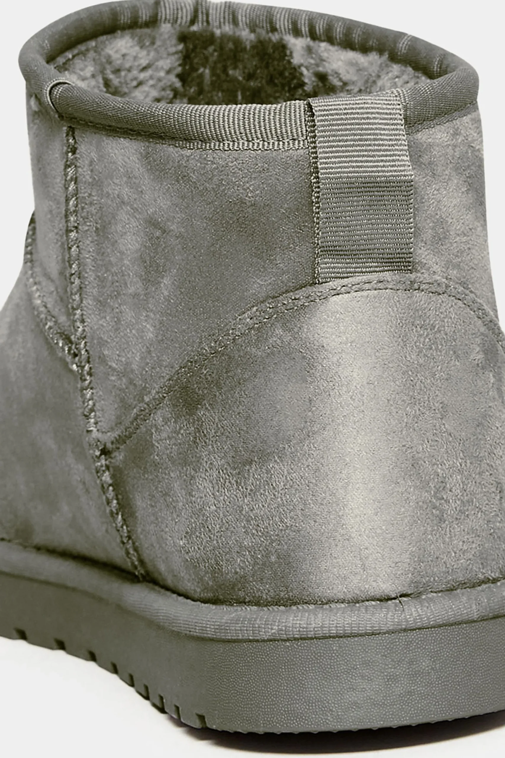M&Co Yours Yours Grey Faux Suede Faux Fur Lined Ankle Boots In Wide E Fit & Extra Wide Eee Fit>Women Boots