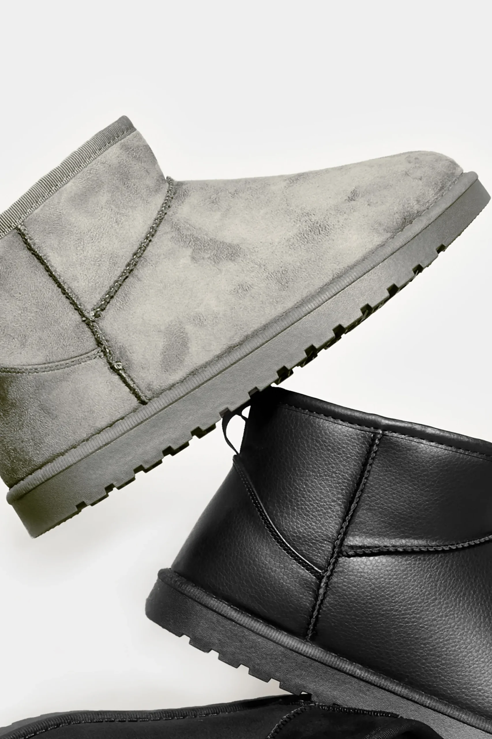 M&Co Yours Yours Grey Faux Suede Faux Fur Lined Ankle Boots In Wide E Fit & Extra Wide Eee Fit>Women Boots