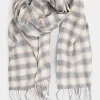 M&Co Yours Yours Grey Square Check Tassel Scarf>Women Scarves