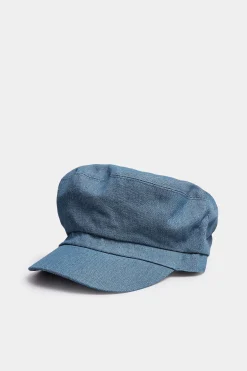 M&Co Yours Yours Indigo Blue Denim Baker Boy Hat>Women Hats