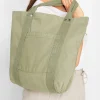 M&Co Yours Yours Khaki Green Canvas Tote Bag>Women Bags
