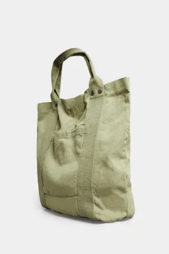 M&Co Yours Yours Khaki Green Canvas Tote Bag>Women Bags