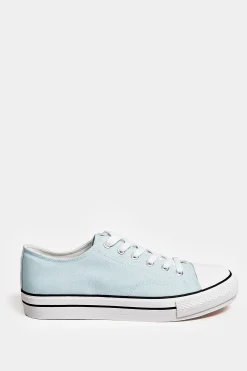 M&Co Yours Yours Light Blue Canvas Platform Sole Low Trainers In Wide E Fit><noscript><img width=