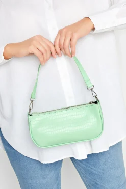M&Co Yours Yours Light Green Faux Croc Shoulder Bag>Women Bags