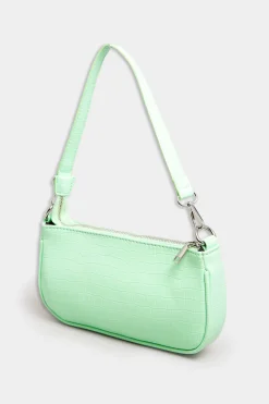 M&Co Yours Yours Light Green Faux Croc Shoulder Bag>Women Bags