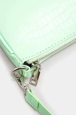 M&Co Yours Yours Light Green Faux Croc Shoulder Bag><noscript><img width=
