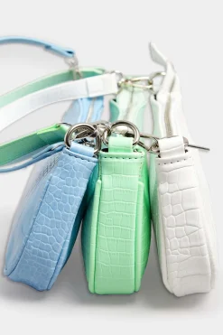 M&Co Yours Yours Light Green Faux Croc Shoulder Bag><noscript><img width=