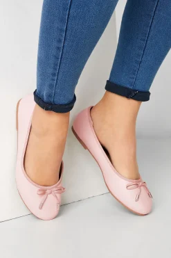 M&Co Yours Yours Light Pink Ballerina Pumps In Wide E Fit & Extra Wide Eee Fit>Women Flat Shoes