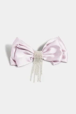 M&Co Yours Yours Lilac Purple Diamante Tassel Bow Hair Clip>Women Hair Accessories