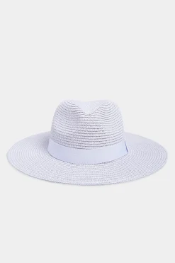 M&Co Yours Yours Lilac Purple Straw Fedora Hat>Women Hats