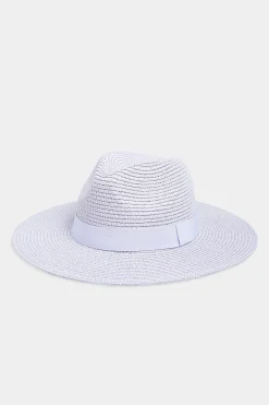 M&Co Yours Yours Lilac Purple Straw Fedora Hat>Women Hats