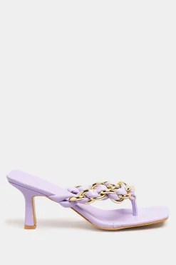 M&Co Yours Yours Lilac Purple Square Toe Post Chain Mules In Standard Fit><noscript><img width=