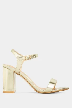 M&Co Yours Yours Limited Collection Gold Block Heeled Sandal In Wide E Fit & Extra Wide Eee Fit><noscript><img width=