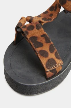 M&Co Yours Yours Limited Collection Black Leopard Print Sporty Platform Sandals In Extra Wide Eee Fit><noscript><img width=
