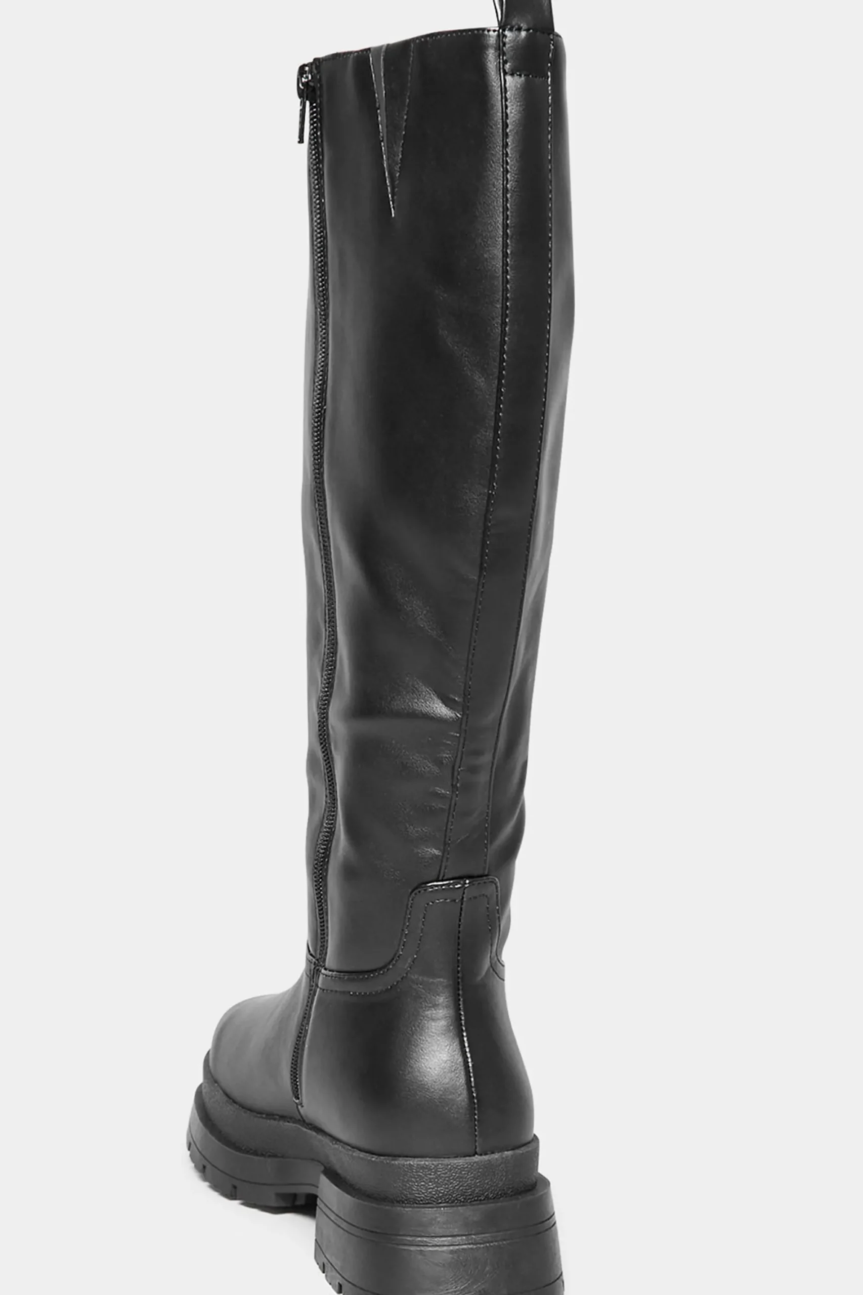 M&Co Yours Yours Limited Collection Black Faux Leather Pull On Knee High Boots In Extra Wide Eee Fit>Women Boots