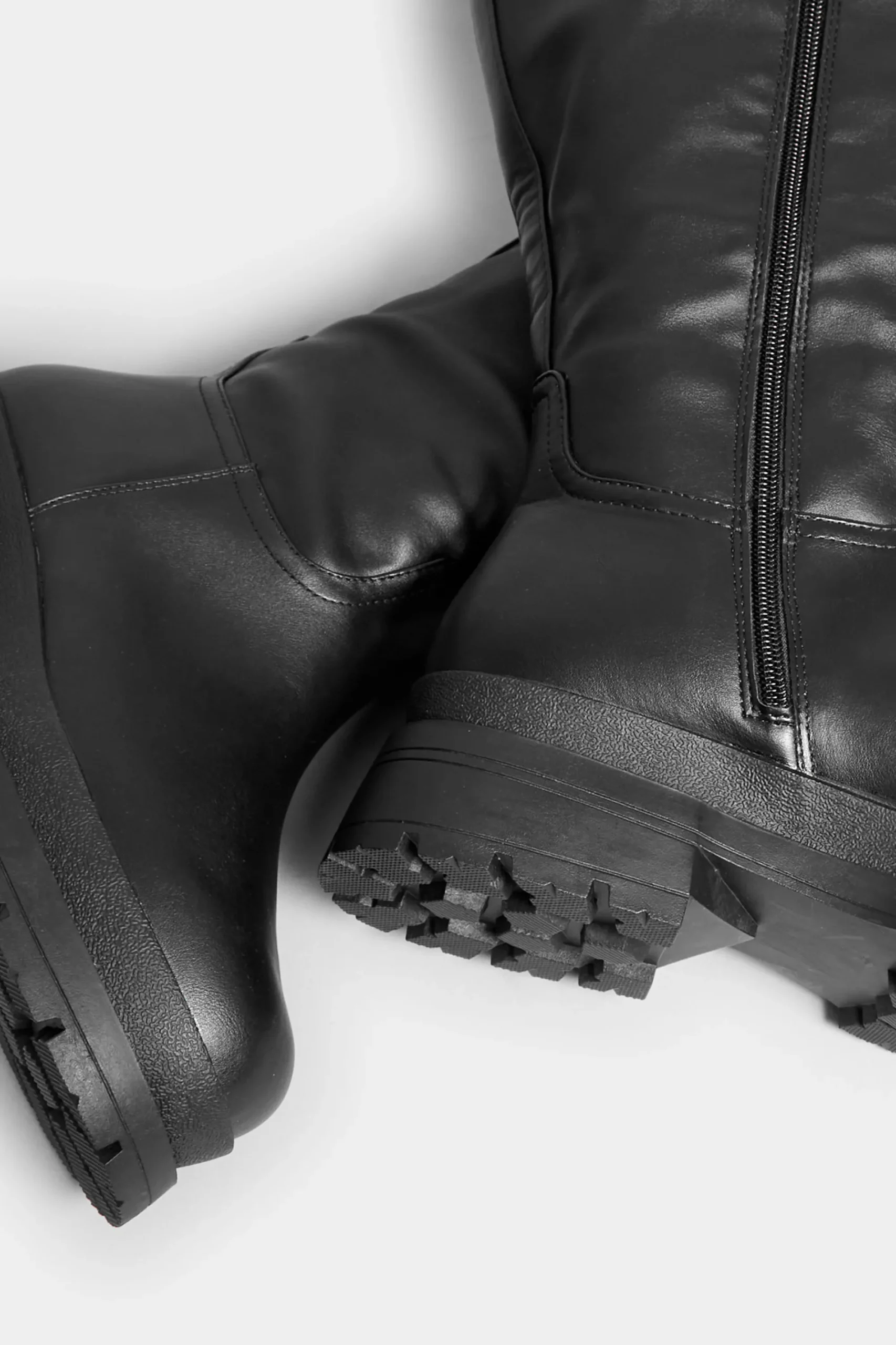 M&Co Yours Yours Limited Collection Black Faux Leather Pull On Knee High Boots In Extra Wide Eee Fit>Women Boots