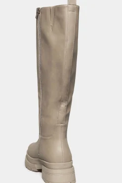 M&Co Yours Yours Limited Collection Beige Brown Faux Leather Knee High Boots In Extra Wide Eee Fit><noscript><img width=