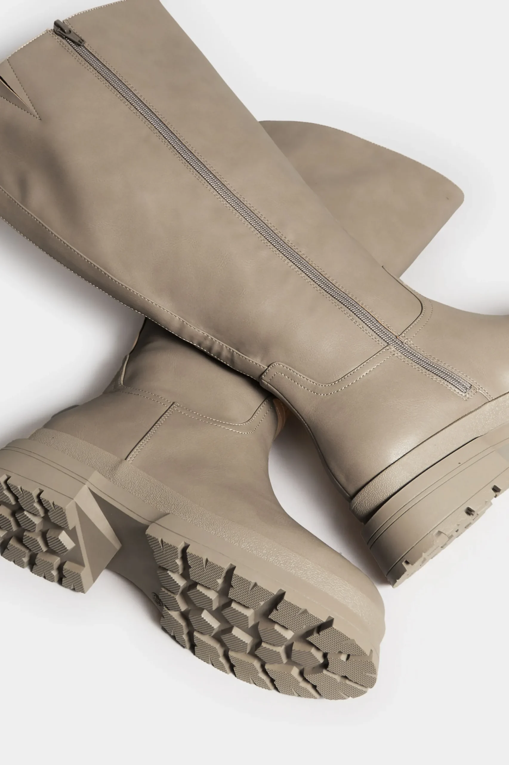 M&Co Yours Yours Limited Collection Beige Brown Faux Leather Knee High Boots In Extra Wide Eee Fit>Women Boots