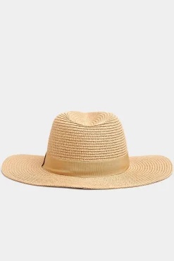 M&Co Yours Yours Natural Brown Straw Fedora Hat>Women Hats
