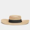 M&Co Yours Yours Natural Brown Straw Wide Brim Boater Hat>Women Hats
