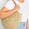 M&Co Yours Yours Natural Brown Round Straw Shoulder Bag>Women Bags