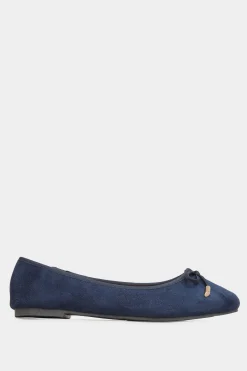 M&Co Yours Yours Navy Blue Ballerina Pumps In Wide E Fit & Extra Wide Eee Fit><noscript><img width=