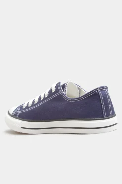 M&Co Yours Yours Navy Blue Low Canvas Trainer In Wide E Fit><noscript><img width=