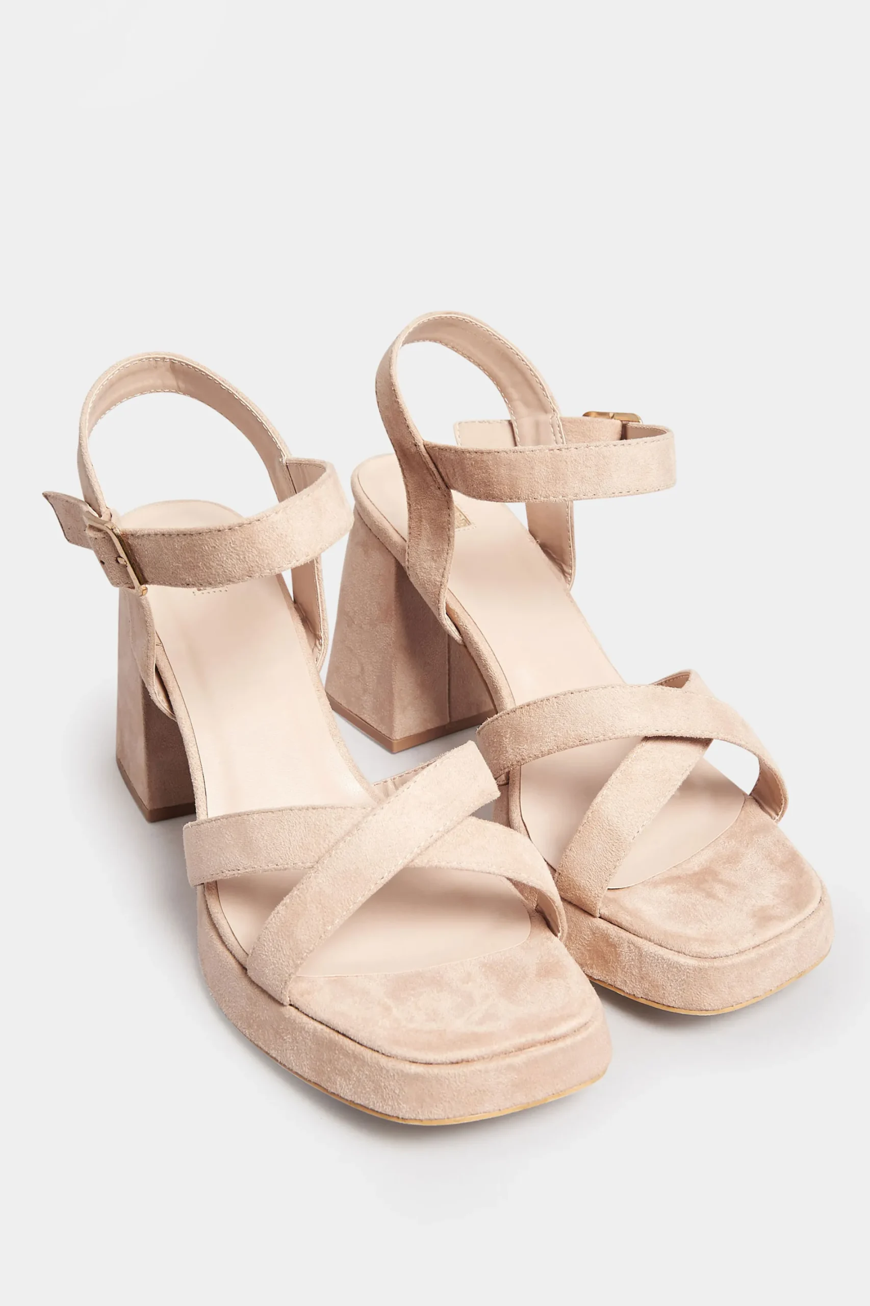 M&Co Yours Yours Nude Platform Flat Sandal Heels In Wide E Fit & Extra Wide Eee Fit>Women Heels