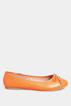 M&Co Yours Yours Orange Ballerina Pumps In Wide E Fit & Extra Wide Eee Fit><noscript><img width=