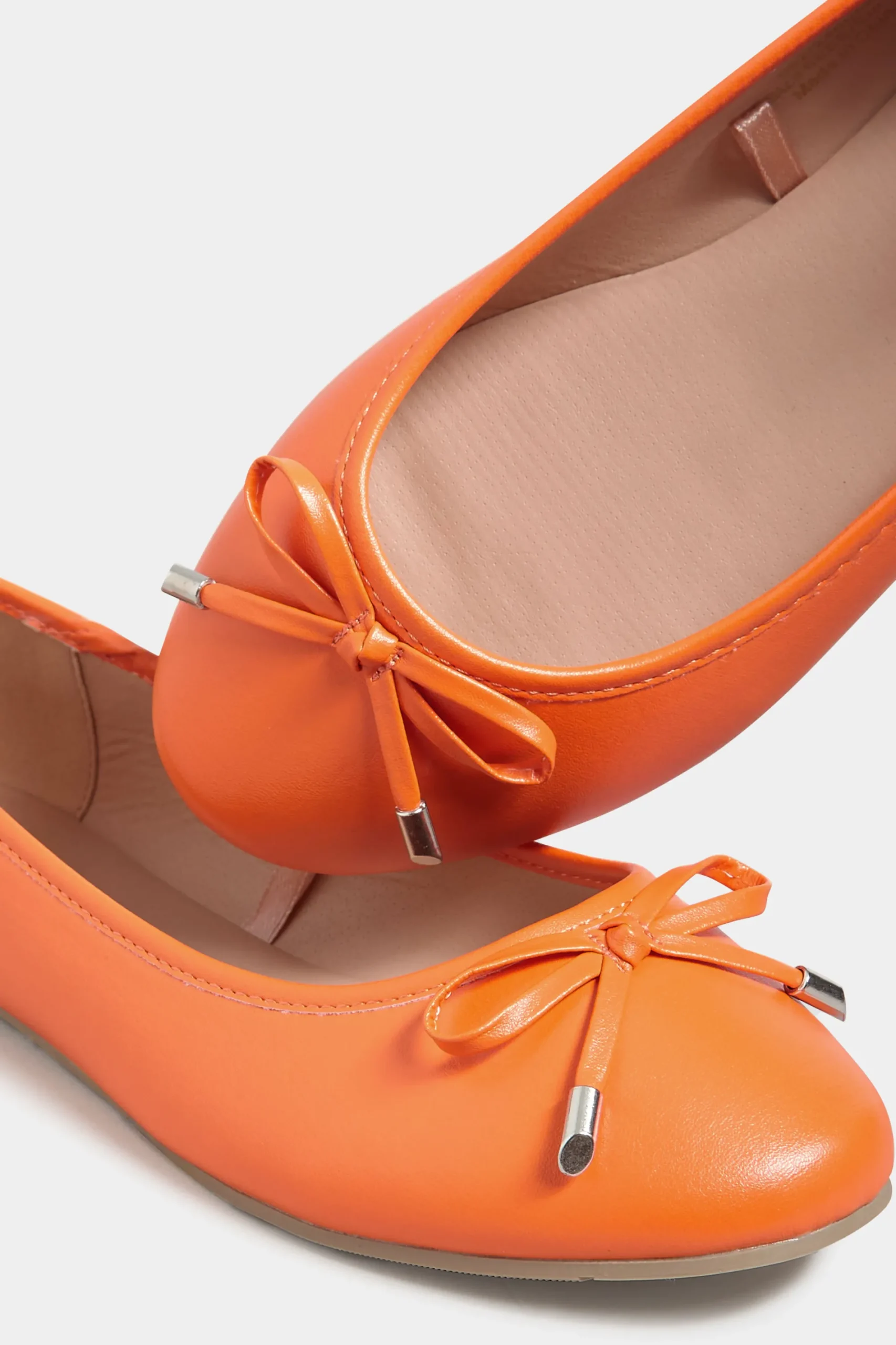 M&Co Yours Yours Orange Ballerina Pumps In Wide E Fit & Extra Wide Eee Fit>Women Flat Shoes