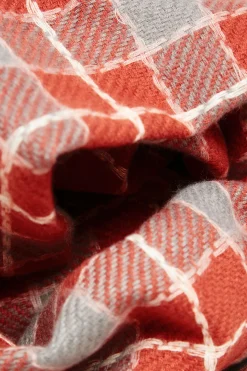 M&Co Yours Yours Orange Check Print Tassel Scarf>Women Scarves