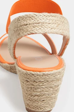 M&Co Yours Yours Orange Espadrille Wedges In Wide E Fit & Extra Wide Eee Fit><noscript><img width=