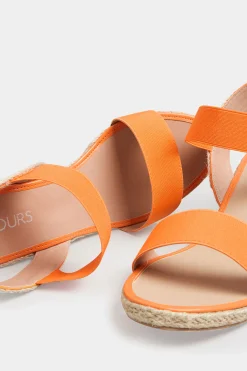 M&Co Yours Yours Orange Espadrille Wedges In Wide E Fit & Extra Wide Eee Fit><noscript><img width=
