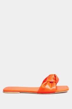 M&Co Yours Yours Orange Knot Mule Sandals In Extra Wide Eee Fit><noscript><img width=