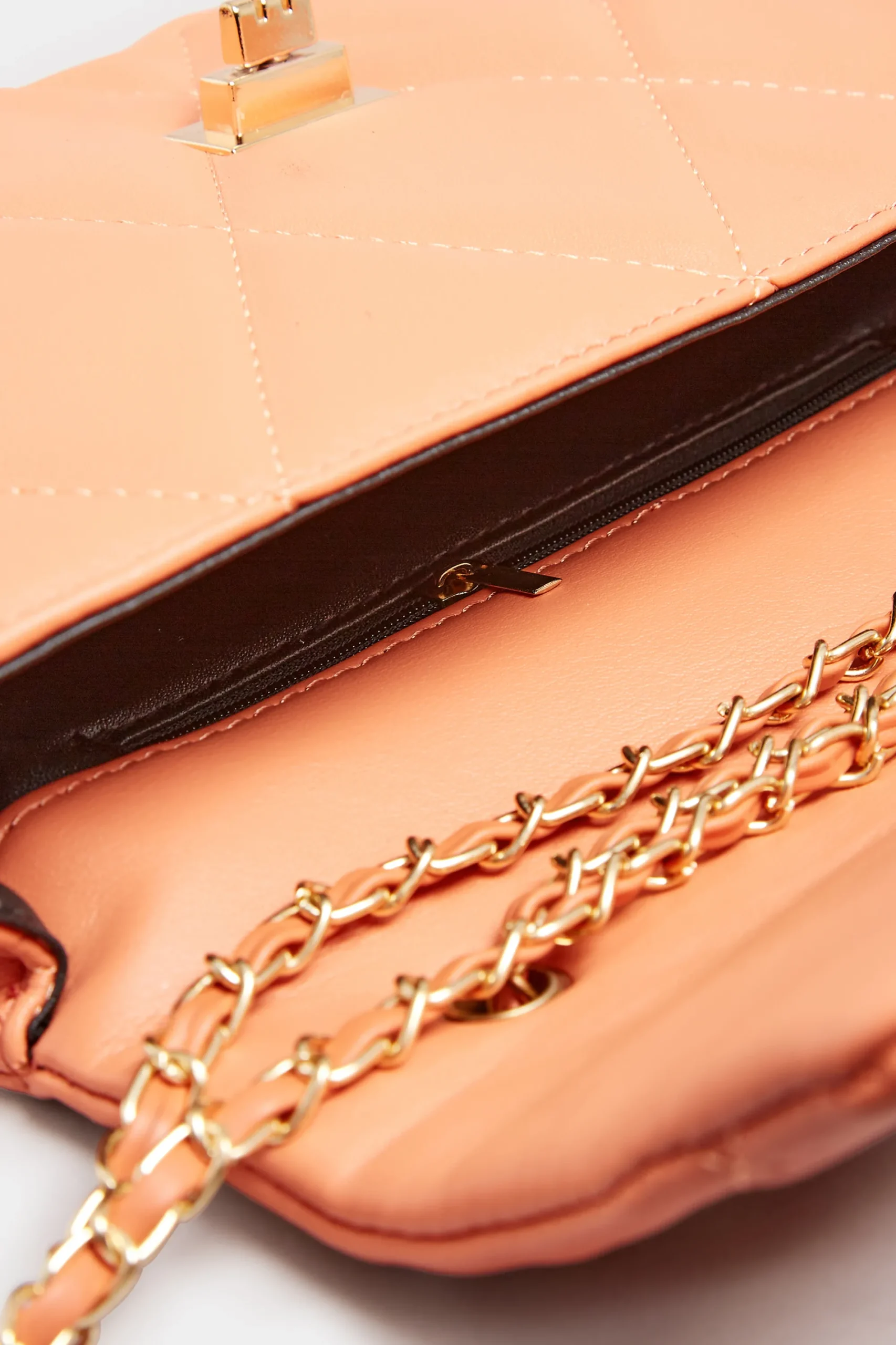 M&Co Yours Yours Orange Studded Quilted Chain Bag>Women Bags