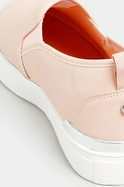 M&Co Yours Yours Pink & Silver Hardware Slip-On Trainers In Extra Wide Eee Fit><noscript><img width=