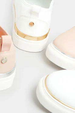 M&Co Yours Yours Pink & Silver Hardware Slip-On Trainers In Extra Wide Eee Fit><noscript><img width=