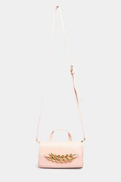 M&Co Yours Yours Pink Croc & Gold Chain Mini Bag>Women Bags