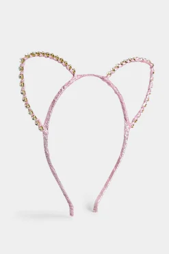 M&Co Yours Yours Pink Diamante Cat Ear Headband>Women Hair Accessories