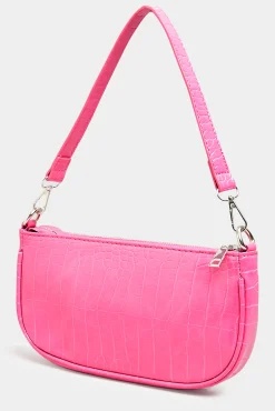 M&Co Yours Yours Pink Faux Croc Shoulder Bag>Women Bags