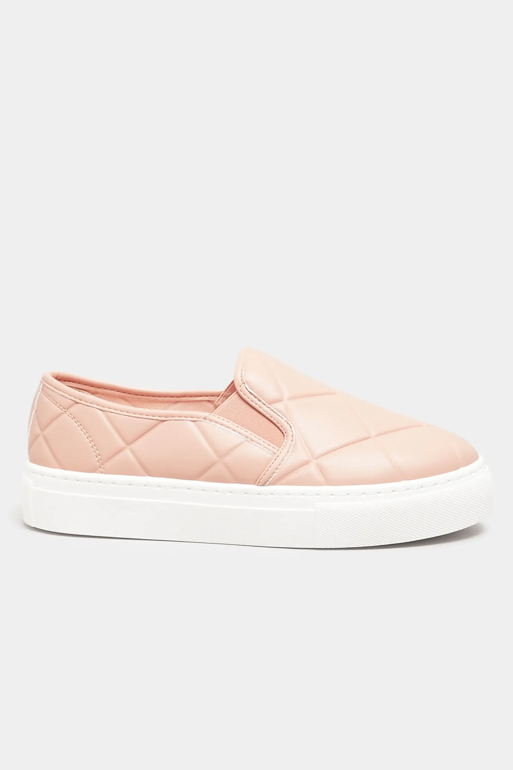 M&Co Yours Yours Pink Quilted Slip-On Trainers In Extra Wide Eee Fit>Women Flat Shoes