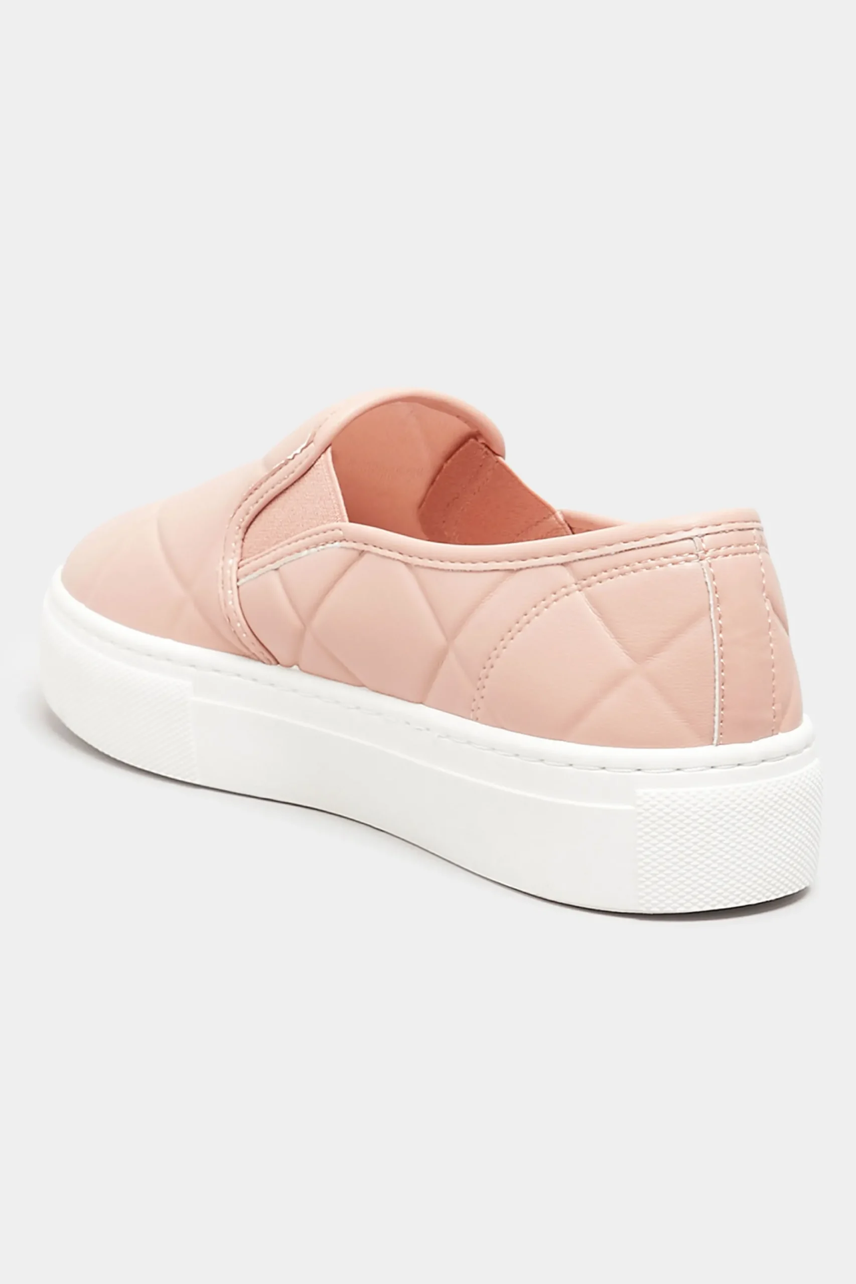 M&Co Yours Yours Pink Quilted Slip-On Trainers In Extra Wide Eee Fit>Women Flat Shoes