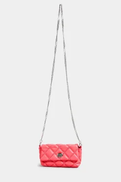 M&Co Yours Yours Pink Quilted Diamante Strap Cross Body Bag>Women Bags