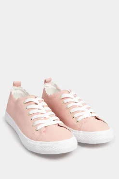 M&Co Yours Yours Pink Scalloped Edge Trainers In Wide E Fit>Women Trainers