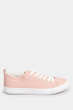 M&Co Yours Yours Pink Scalloped Edge Trainers In Wide E Fit><noscript><img width=