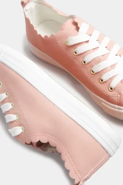 M&Co Yours Yours Pink Scalloped Edge Trainers In Wide E Fit><noscript><img width=