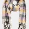 M&Co Yours Yours Purple Check Print Super Soft Scarf>Women Scarves